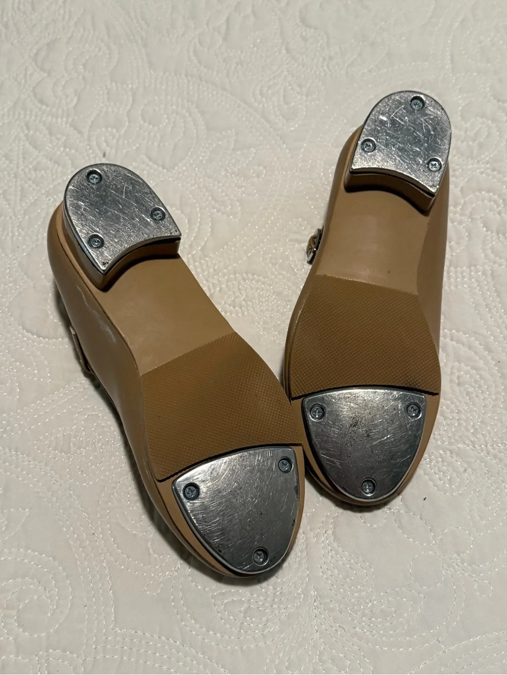 Revolution Mary Jane Dance Tap Kids Shoes in Nude Tan style 826